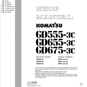 Komatsu GD555-3C GD655-3C GD675-3C Shop Manual SEBM020911