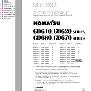 Komatsu GD610 GS620 GD660 GD670 Series Shop Manual SEBMG6150110
