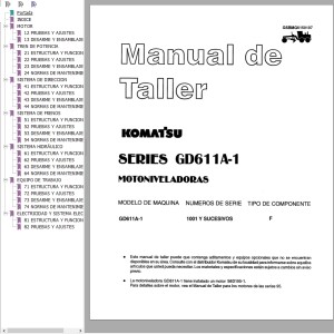 Komatsu GD611A-1 Shop Manual GSBMG6150107 ES