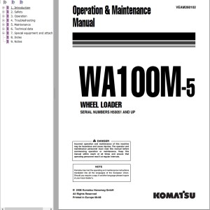 Komatsu WA100M-5 Operation & Maintenance Manual VEAM280102