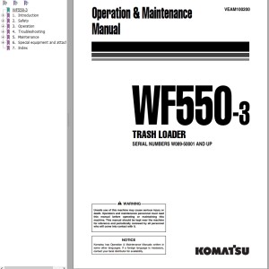 Komatsu WF550-3 Operation & Maintenance Manual VEAM100200