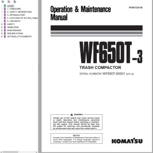 Komatsu WF650T-3 Operation & Maintenance Manual PEN01324-00