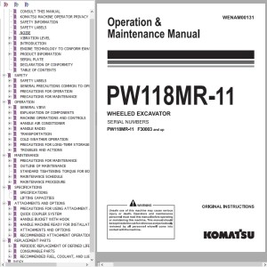 Komatsu PW118MR-11 Operation & Maintenance Manual WENAM00131
