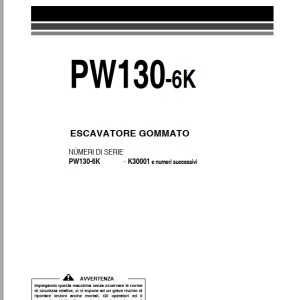 Komatsu PW130-6K Operation & Maintenance Manual EHAM005601 Italian