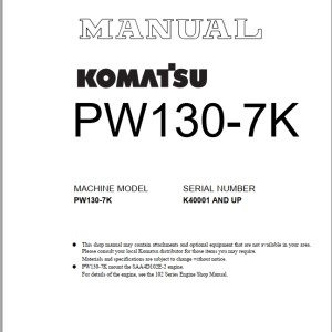 Komatsu PW130-7K Shop Manual UEBM002800