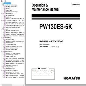 Komatsu PW130ES-6K Operation & Maintenance Manual UEAM000902
