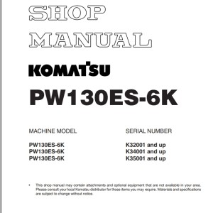 Komatsu PW130ES-6K Shop Manual UEBM001202
