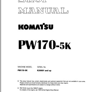 Komatsu PW170-5K Shop Manual EEBM000106