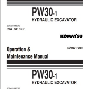 Komatsu PW30-1 Operation & Maintenance Manual SEAM021F0100