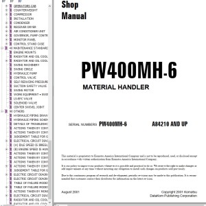Komatsu PW400MH-6 Shop Manual CEBD005600