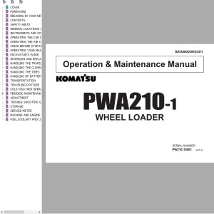 Komatsu PWA210-1 Operation & Maintenance Manual SEAM020K0301