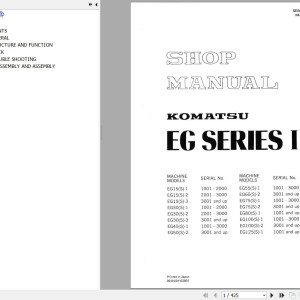 Komatsu EG Series I Shop Manual SEBM0690SM00