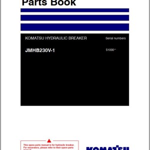 Komatsu JMHB230V-1 Parts Book FEN04374-04