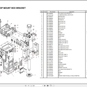 Komatsu JTHB120-3 Mount Box Bracket Parts Book FEN04285-00