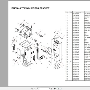 Komatsu JTHB20-3 Mount Box Bracket Parts Book FEN04274-01