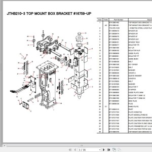 Komatsu JTHB210-3 Mount Box Bracket Parts Book FEN04286-04