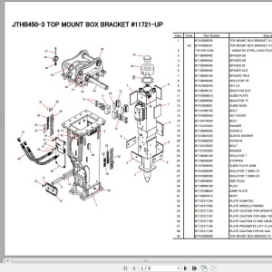 Komatsu JTHB450-3 Mount Box Bracket Parts Book FEN04288-02