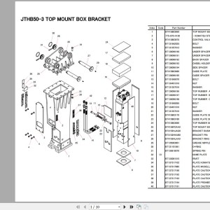 Komatsu JTHB50-3 Mount Box Bracket Parts Book FEN04278-01
