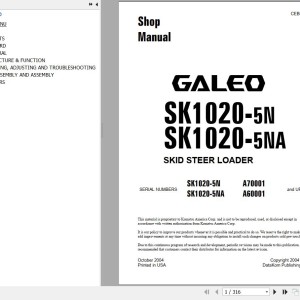 Komatsu SK1020-5N SK1020-5NA Shop Manual CEBD013900