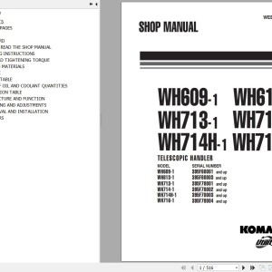 Komatsu WH609-1 WH613-1 WH713-1 WH714-1 WH714H-1 WH716-1 Shop Manual WEBM005700