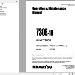 Komatsu 730E-10 Operation & Maintenance Manual CEAM034507