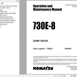 Komatsu 730E-8 Operation & Maintenance Manual CEAM026202