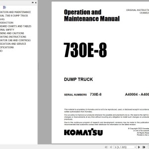 Komatsu 730E-8 Operation & Maintenance Manual CEAM027703