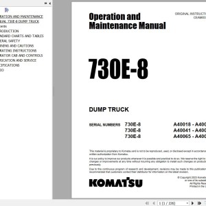 Komatsu 730E-8 Operation & Maintenance Manual CEAM033705