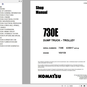 Komatsu 730E Shop Manual CEBM025001