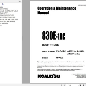 Komatsu 830E-1AC Operation & Maintenance Manual CEAM031307