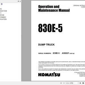Komatsu 830E-5 Operation & Maintenance Manual CEAM038900