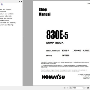 Komatsu 830E-5 Shop Manual CEBM032110