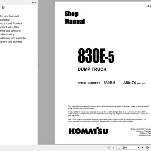 Komatsu 830E-5 Shop Manual CEBM036801