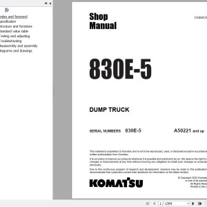 Komatsu 830E-5 Shop Manual CEBM038000