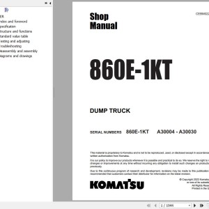 Komatsu 860E-1KT Shop Manual CEBM022008