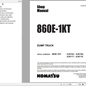 Komatsu 860E-1KT Shop Manual CEBM032003