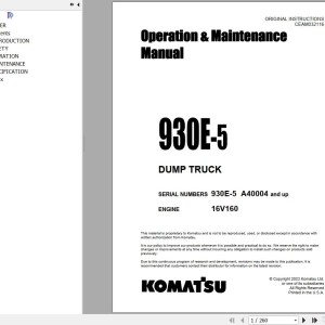 Komatsu 930E-5 Operation & Maintenance Manual CEAM032116