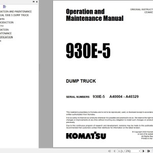 Komatsu 930E-5 Operation & Maintenance Manual CEAM032117