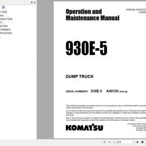 Komatsu 930E-5 Operation & Maintenance Manual CEAM038800