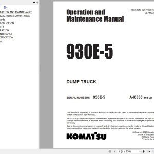 Komatsu 930E-5 Operation & Maintenance Manual CEAM038801