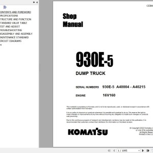 Komatsu 930E-5 Shop Manual CEBM032208
