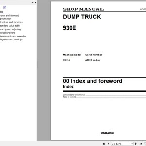 Komatsu 930E-5 Shop Manual CEBM038100