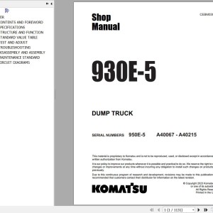 Komatsu 930E-5 Shop Manual CEBM039400