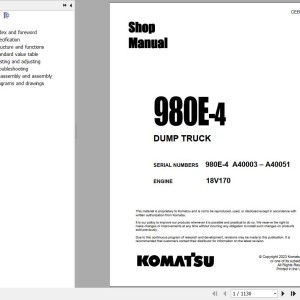 Komatsu 980E-4 Shop Manual CEBM031007