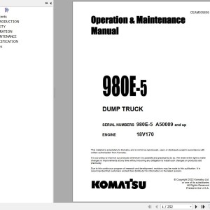 Komatsu 980E-5 Operation & Maintenance Manual CEAM035605