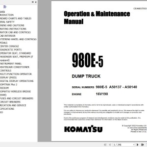 Komatsu 980E-5 Operation & Maintenance Manual CEAM037003