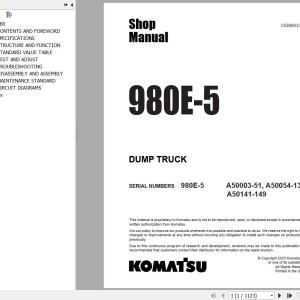 Komatsu 980E-5 Shop Manual CEBM033009