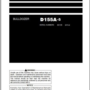 Komatsu D155A-5 Operation & Maintenance Manual PEN00167-07
