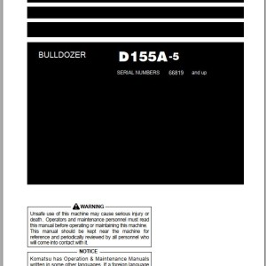 Komatsu D155A-5 Operation & Maintenance Manual PEN00795-03