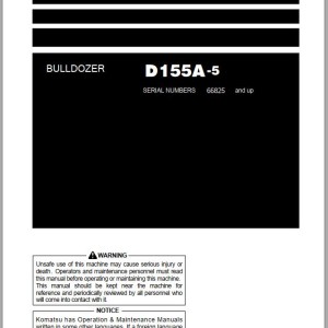 Komatsu D155A-5 Operation & Maintenance Manual PEN01308-03